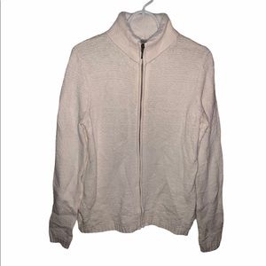 Croft &Barrow Full Zip Long Sleeve  ivory Sweater